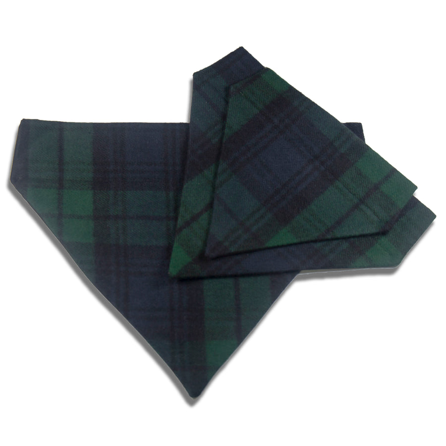 Green & Blue Plaid Slip On Bandana